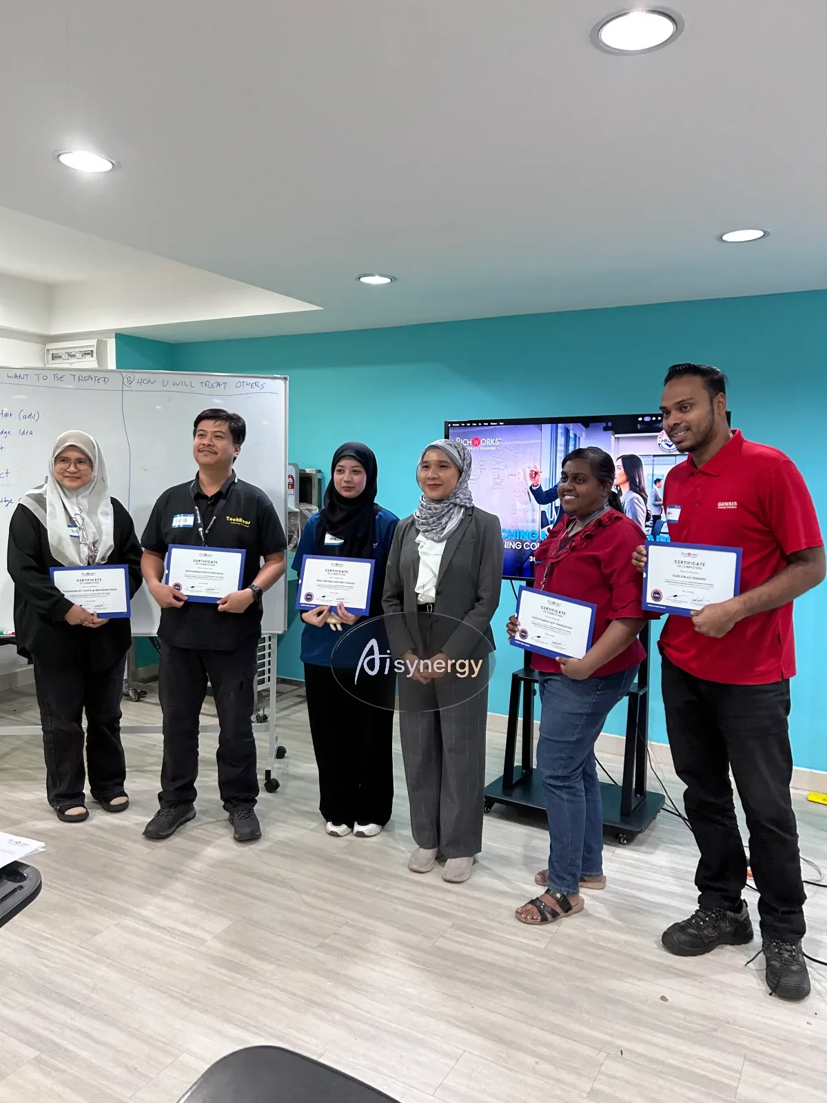 Participants receiving certificates of completion